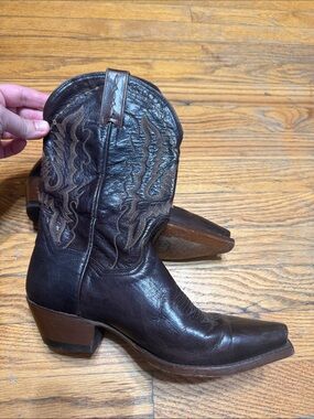 Dan Post Leather Western Boots - Classic Cowboy Style Snip Toe Embroidered